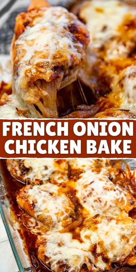 French Onion Chicken Bake, Onion Chicken Bake, Onion Soup Mix Recipe, Chicken Bake Recipe, Chicken Breast Recipes Baked, French Onion Chicken, French Onion Soup Recipe, Onion Soup Recipes, Chicken Bake