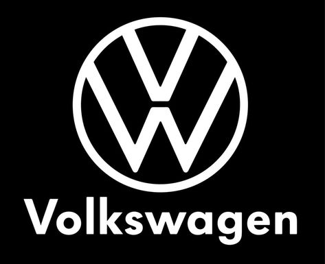 Volkswagen Logo Brand Car Symbol With Name White Design German Automobile Vector Illustration With Black Background Auto Vector, Car Symbol, Car Symbols, Motor Engine, Car Boot, Vw Cars, Volkswagen Logo, Vw Volkswagen, White Design