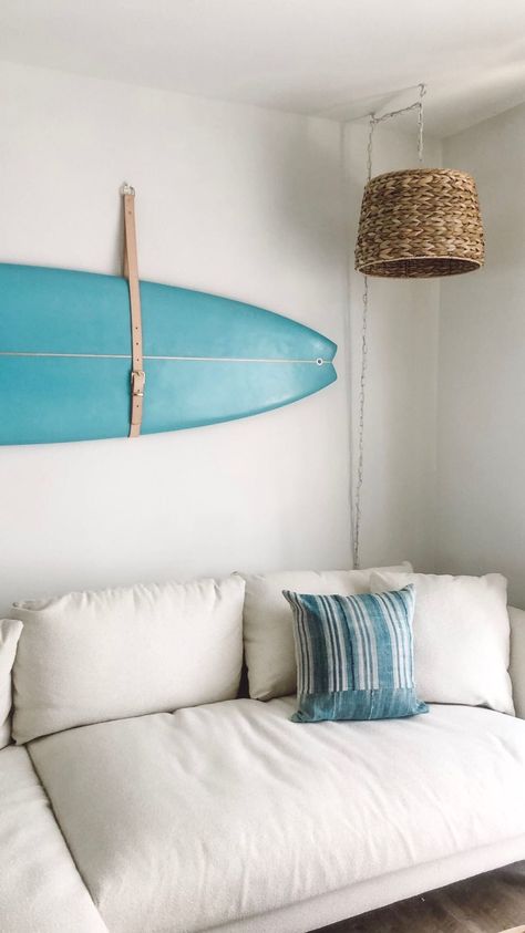 Socially Styled: Summer Edition | Joybird Surf Bedroom, Sofa Joybird, Surf Room Decor, Deco Surf, Surf Room, Surfboard Decor, Beachy Room, Loft Stil, Surf Decor