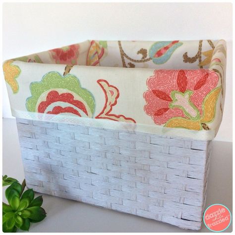 No Sew Basket Liner, No Sew Basket, Sew Basket, Plastic Milk Crates, Pretty Closets, Small Cabins, Pretty Storage, Milk Crates, Basket Liners