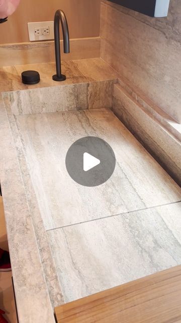 EPIC Ceramic & Stone on Instagram: "What’s not to love about the sleek and minimalist look of an integrated sink? Comment below if you love this style as much as we do. #epicjobwalk @ivoryriver #integratedsink ⠀⠀⠀⠀⠀⠀⠀⠀⠀ Builder: Pridemark Contractors Designer: DeJager Design Inc. Architect : @ebtaarchitects ⠀⠀⠀⠀⠀⠀⠀⠀⠀ #integratedsink #epicceramicandstone #epicinstallation  #epicbathroom #bathroominspo #bathroomgoals #bathroomstyling #bathroomdesigns #bathroomdecor  #ceramiandstone #stoneinstallation" Integrated Bathroom Sink, Integrated Sink Bathroom, Integrated Stone Sink, Integrated Sink, Modern Sink, Bathroom Goals, Stone Sink, Sink Design, Bathroom Inspo