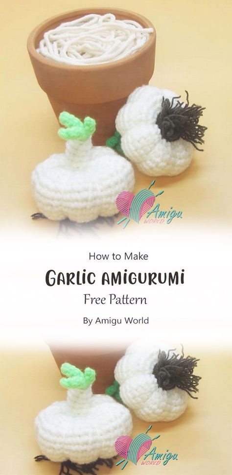 Amigurumi garlic is a very popular shape, it is easy , all you have to do is follow the instructions by the pattern bellow here: Crochet Garlic Pillow, Garlic Crochet Free Pattern, Crochet Garlic Pattern Free, Crochet Play Food Free Pattern, Jewish Crochet, Crochet Garlic, Crochet Cosplay, Christmas Knitting Projects, Amigurumi Food