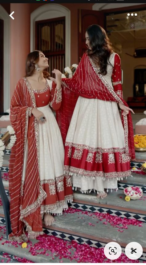 White And Red Suits For Women Indian, Diwali Kurtis For Women, New Anarkali Design Fashion Styles, Diwali Outfits For Women Traditional, Indian Marriage Outfits For Women, White And Red Bridal Lehenga, Anarkali Dress Designer Anarkali Dresses, Anarkali From Saree, Red And White Lehenga