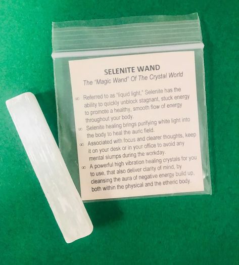 3 SELENITE WAND With Description Card | Etsy Selenite Wand, Healing Crystals For You, Selenite Wands, Magic Wand, Negative Energy, Crystal Items, Stones And Crystals, Crystal Healing, Healing