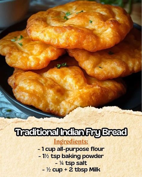 Fry Bread Recipe, Indian Fry Bread, Daily Yum, Mini Crockpot Recipes, Fried Bread Recipe, Flours Banana Bread, Grandma Cooking, Clean Eating Lunch And Dinner Recipes, Yum Recipes