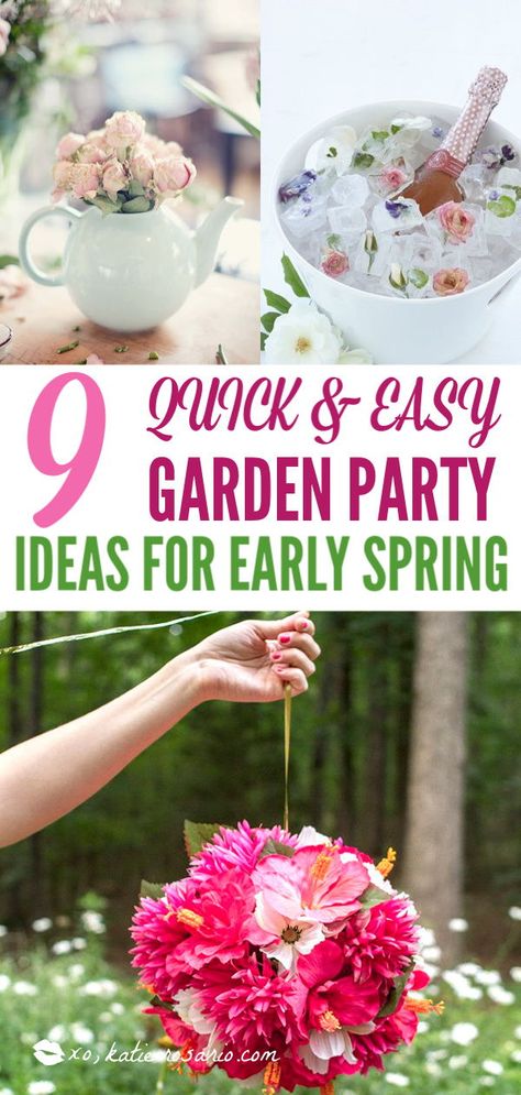 Spring Garden Theme Party, Garden Party Gift Ideas, Fresh Flower Decorations For Party, Cheap Garden Party Ideas, 1 Year Garden Party, Garden Party Dinner Food, Ladies Garden Party Ideas, 60th Birthday Garden Party Ideas, Diy Garden Party Ideas