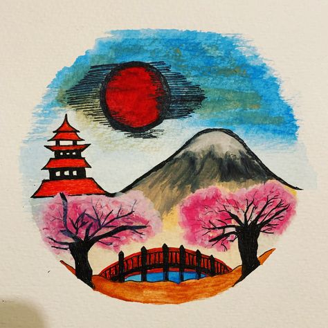 Japan Painting Easy, Easy Paintings For Beginners, Japan Kyoto, Decorative Screens, Art Pencil, Easy Paintings, Cute Cartoon Wallpapers, Cartoon Wallpaper, Kyoto