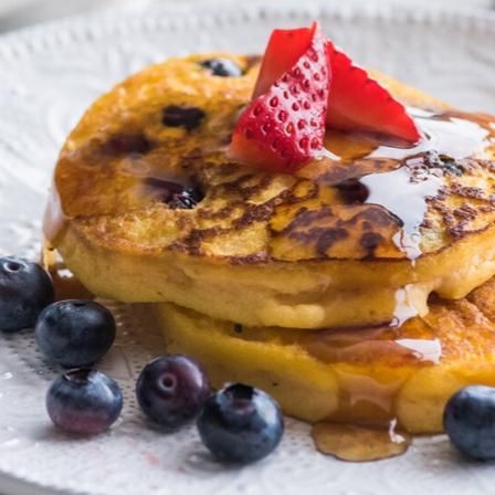 Gluten Free Pumpkin Blueberry Pancakes Pumpkin Blueberry, Blueberry Pancakes Recipe, Best Baking, Gf Breakfast, Gluten Free Pancakes, Blueberry Pancakes, Gluten Free Pumpkin, Baking Mix, Pure Maple Syrup