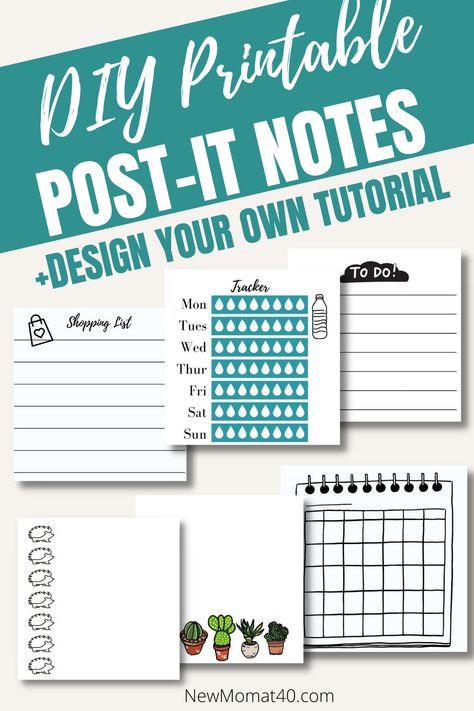 DIY Post It Notes on Your Printer - New Mom at 40 Printing On Post It Notes Template, Printable Post It Notes Templates, Printable Post It Notes, Post It Printable Template, Post It Template Free Printable, Print On Post It Notes Template, Sticky Note Template Free Printable, Diy Post It Notes, Post It Notes Ideas