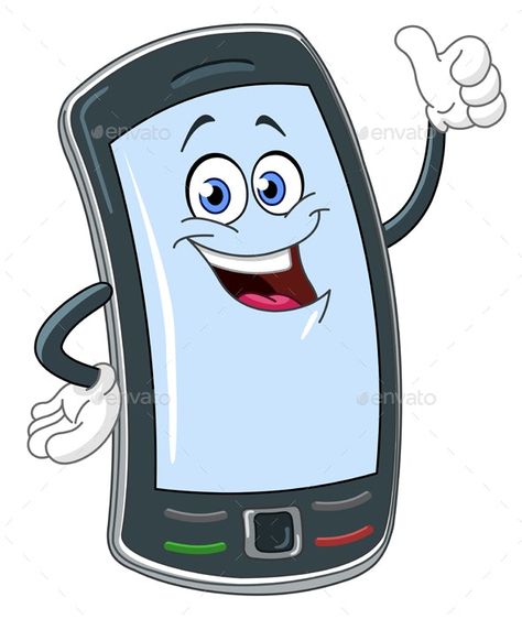 Phone Cartoon Drawing, Smart Phone Design, Telephone Cartoon, Mobile Phone Drawing, Diy Banner Template, Phone Clipart, Mobile Cartoon, Phone Cartoon, Computer Club