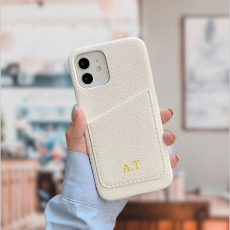 Personalized Gold iPhone case  C O M P A T I B L E ∙ W I T H * iPhone XR, iPhone XS, iPhone 11, iPhone 11 Pro, iPhone 11 Pro Max, Phone 12, iPhone 12 mini, iPhone 12 Pro, iPhone 12 Pro Max, iPhone 13, iPhone 13 mini, iPhone 13 Pro, iPhone 13 Pro max, iPhone 14 Pro, iPhone 14 Pro Max, iPhone 14, iPhone 14 Plus Leather Card Holder Wallet, Phone Stuff, Girly Accessories, Personalized Phone Cases, Cute Cases, Leather Phone Case, Card Holder Wallet, Custom Monogram, Card Holder Leather