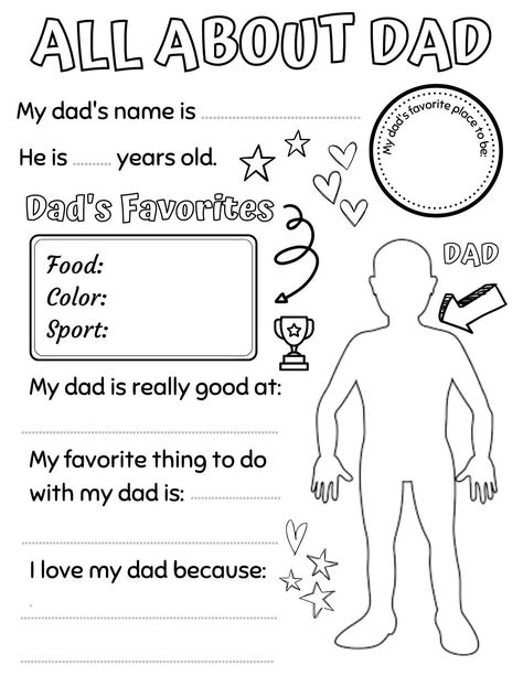 Novelty Crafts: Creative Father's Day Projects for Book-Loving Dads All About My Grandpa, Grandpa Printable, Fathers Day Questionnaire, Papa Tag, Dad Printable, Father's Day Printable, Bonus Dad Gifts, Diy Gifts For Dad, Paper Flower Art