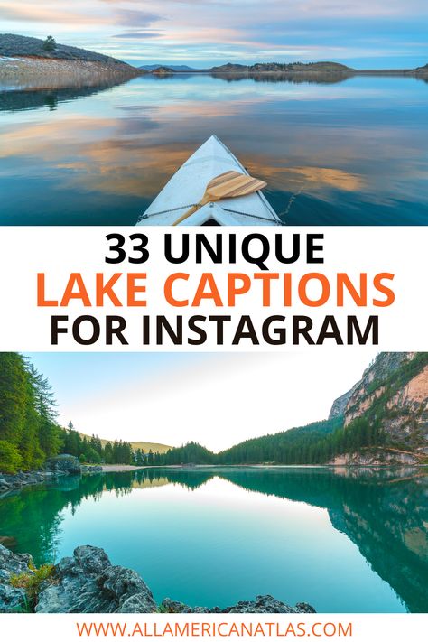 Check out these lake captions for Instagram, including the best lake quotes for Instagram, Instagram lake captions, and lots more Instagram ideas to go with your lake photos. Lake Boat Captions Instagram, Cottage Captions For Instagram, Captions For Lake Pictures, Insta Captions For Lake Pics, Lake Quotes For Instagram, Lake Instagram Captions, Lake Captions For Instagram, Water Captions, Caption For Sunset