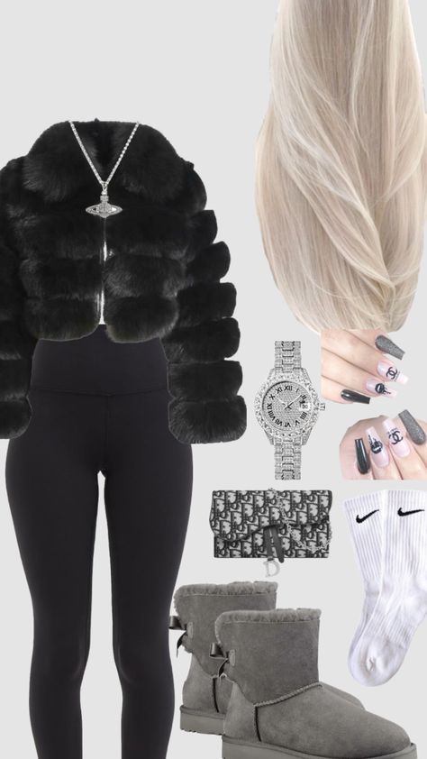 #chav #silver #pandora #blonde #nails #jordans #fit #fit #outfit #outfitinspo #chavgirl #chavvy #chavy #chavv #uk #british #xx #black #dior #uggs #chanel #nike Chav Outfits, Cute Nike Outfits, Stylish Summer Outfits, Trendy Outfits For Teens, Easy Trendy Outfits, Simple Trendy Outfits, Cute Simple Outfits, Really Cute Outfits, Teenage Fashion Outfits