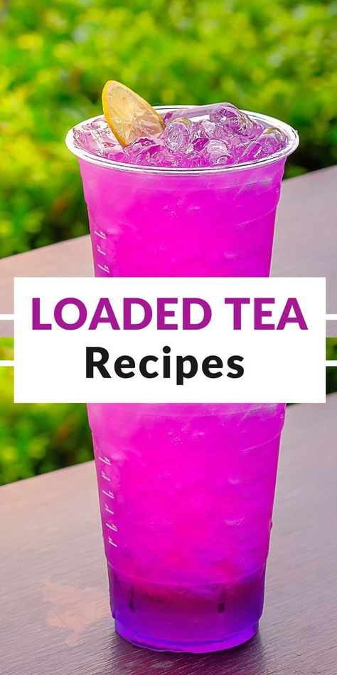 Loaded Tea At Home, Loaded Tea Recipes, Homemade Energy Drink, Energy Drink Recipe, Energy Boosting Foods, Tea Recipes Diy, Energy Tea Recipes, Sweet Tea Recipes, Natural Energy Drinks