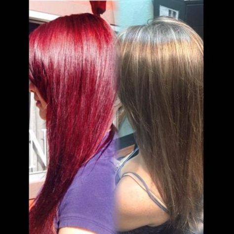 COLOR CORRECTION: Hot Red To Classic Highlights | Modern Salon Red Hair Dye Colors, Classic Highlights, Red Hair Color Shades, Hair Color Formulas, Bright Red Hair, Silver Hair Color, Copper Hair Color, Hair Color Shades, Hair Color Techniques