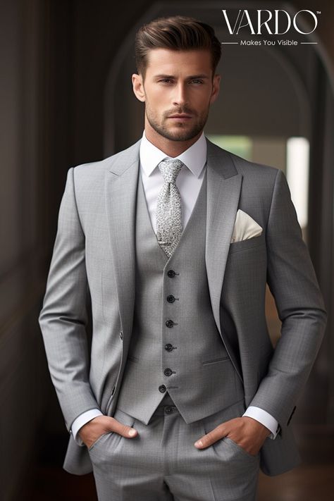 >>ORIGINAL ARTWORK AND CONTENT, PLEASE DO NOT COPY<< Men Suits, Suits For Man, Men's Grey Three Piece Suit - Versatile, Classic, and Perfect for Any Occasion, Formal Attire, Formal Fashion Slim Fit Suit, Formal piece Wedding Suit, Double Breasted, Formal Fashion Slim Fit Suit. Elevate your style with our meticulously crafted men's grey three-piece suit. This versatile ensemble combines timeless fashion with modern sophistication, making it an essential addition to your wardrobe. Our expertly tai 3pc Suit For Men Wedding, Ratatouille Wedding, Vardo Suits, Men Suit Design, Light Grey Suit Men, Grey Three Piece Suit, Grey Suit Combinations, Wedding Suits Men Grey, Suit Double Breasted