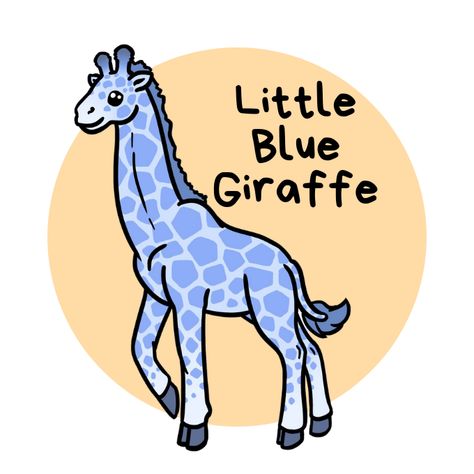 Little blue giraffe artwork Giraffe Logo, Giraffe Artwork, Blue Giraffe, Vault Boy, A Small, Etsy Seller, Small Business, Unique Items Products, ? Logo