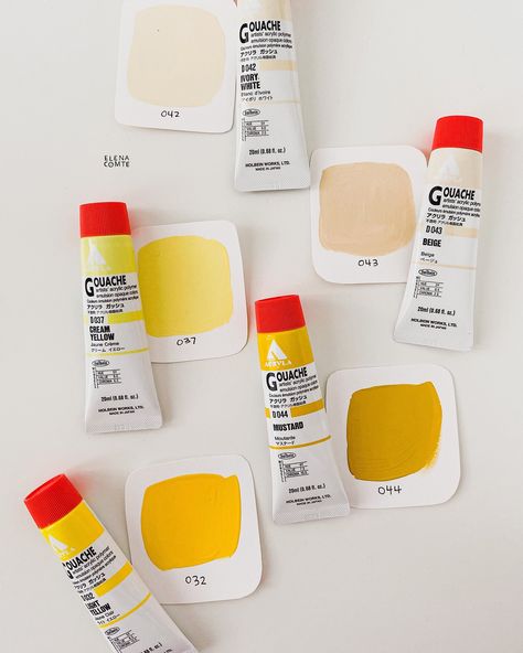 Useful Resources — Elena Comte Studio Color Palettes Procreate, Elena Comte, Blank Sketchbook, Acryla Gouache, Yellow Color Palette, Gouache Color, Pantone Palette, Color Palette Yellow, Paint Color Palettes