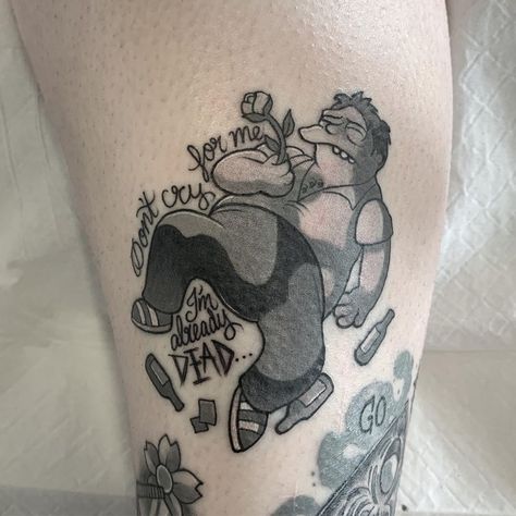 Don’t cry for me, I’m already dead 🙃 hits me in all the feels. Thank you Tammy x #simpsons #simpsonstattoo #barney #myspiritanimal #tattoo… Barney Tattoo, Simpson Tattoo, Simpsons Tattoo, All The Feels, The Feels, The Simpsons, Tatting, Tattoo Ideas, Thank You