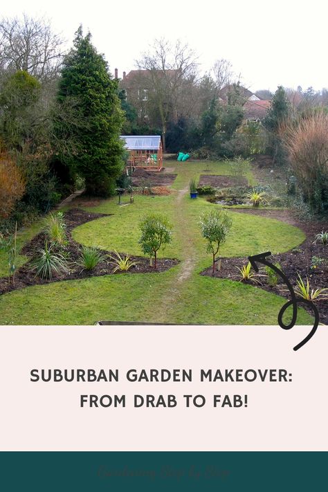 Suburban garden makeover with a greenhouse and neatly arranged pathways. Garden Before And After, Suburban Backyard, Suburban Garden, Thuja Plicata, Garden Transformation, Urban Backyard, What Once Was, Soil Texture, Cozy Nooks