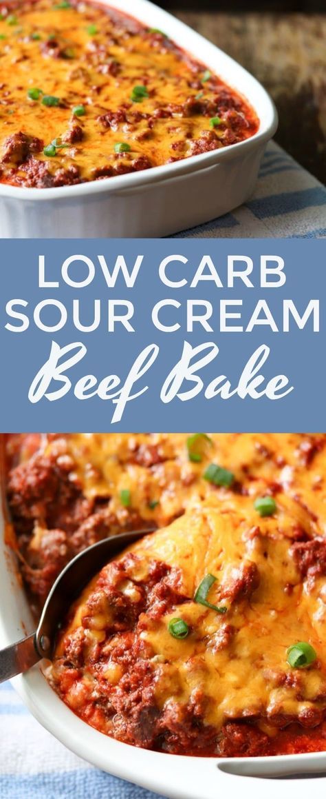 low carb beef bake Sour Cream Beef Bake, Beef Bake, Low Carb Menu, Creamed Beef, Cena Keto, Low Carb Casseroles, Low Carb Diets, Low Carb Eating, Diet Vegetarian