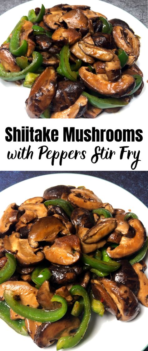 Mushrooms And Bell Peppers, Keto Shitake Mushroom Recipes, Sauteed Mushrooms And Peppers, Peppers Mushrooms Recipe, Shiitake Stir Fry, Mushroom Stir Fry Vegetarian, Mushroom Peppers And Onions, Green Pepper And Mushroom Recipes, Green Bell Pepper Recipes Vegan