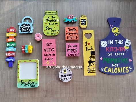 Bookmarks Clay, Fridge Magnets Ideas Creative, Fridge Magnet Ideas, Netherlands House, Fridge Magnets Diy, Diy Fridge Magnets, Handmade Fridge Magnets, Frame Kitchen, Magnet Photo