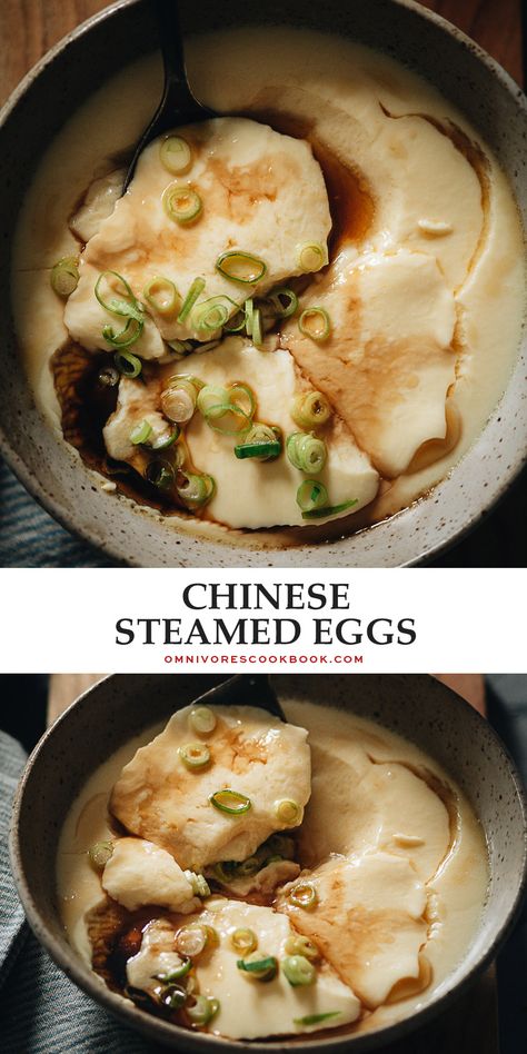 Asian Egg Recipe, Chinese Breakfast, Chinese Egg, Steamed Eggs, Steam Recipes, Egg Dish, Chinese Cooking, Asian Dishes, Breakfast Dishes