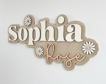 Large Custom Wood Name Sign, Nursery Name Sign, Boho Girl Name Sign, Above Crib Sign, Layered Baby Name Sign, Boy Name Sign, Cut Out Sign Name Above Crib, Name Sign Above Crib, Nursery Name Sign Girl, Nursery Name Sign, Wood Name Sign, Laser Ideas, Boy Name, Wood Names, Baby Name Signs