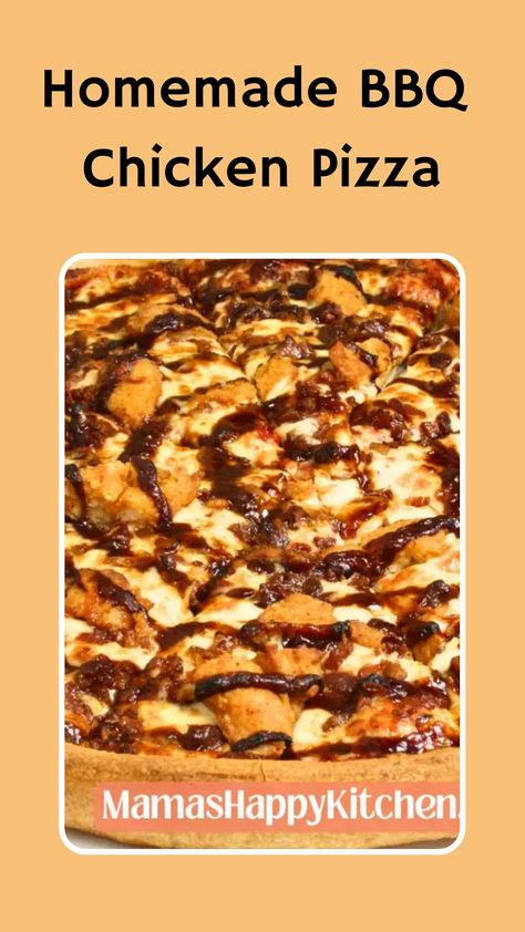 This homemade BBQ chicken pizza is so easy and tastes better than takeout! BBQ sauce on homemade pizza crust with delicious toppings. You�ll want to make this pizza over and over again! Bbq Pizza Recipes, Homemade Bbq Chicken Pizza, Supreme Pizza Recipe, Easy Pizza Crust, Barbecue Chicken Pizza, Chicken Sauce Recipes, Chicken Crust Pizza, Homemade Pizza Crust, Bbq Pizza