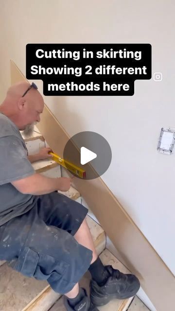 Beautiful results! Which method do you prefer? Drop a comment.   #stabila #stabilafamily #stairs #staircase #stairdesign #staircases #sta... | Instagram Staircase Baseboard Trim, Diy Stair Trim, Stair Trim Ideas, Trim On Stairs, Staircase Trim, Update Staircase, How To Make Stairs Less Steep, How To Use Stair Master, Farmhouse Stairs Woodworking Plans