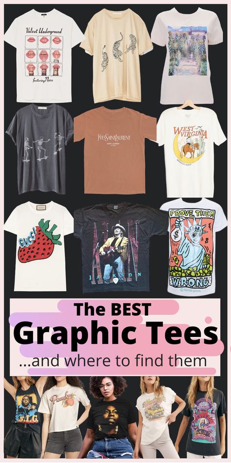 Fun Graphic Tees For Women, Best Place To Get Graphic Tees, Popular T Shirts Graphic Tees, Cheap Graphic Tees Shops, Women’s Graphic Tee Outfit, Best Tshirt Design Graphic Tees, How To Design Graphic Tees, Best Graphic Tees On Amazon, Vintage Tshirt Outfits For Women