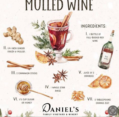 Martha Stewart Mulled Wine, Recipe For Mulled Wine, Alcohol Illustration, Mixology Drinks, Mulled Wine Recipe, Wine Recipe, Drinks Sign, Delicious Drink Recipes, Festive Cocktails