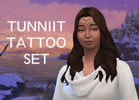 Tunniit Tattoo, Tattoos Sims 4, Inuit Tattoos, Sims 4 Tattoos, Inuit People, Sims Medieval, Cc Folder, Sims 4 Cc Folder, Cowgirl Art