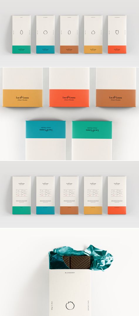 Minimal Design Packaging, Minimal Box Packaging, Colourful Packaging Design, Monochrome Packaging, Clean Packaging Design, Minimal Packaging Design, Flavoured Chocolate, Colour Personality, Bath Products Packaging