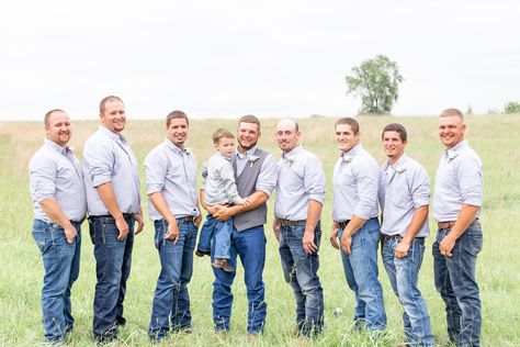 July Groomsmen Attire, Groomsmen Casual Attire Jeans, Casual Groom Jeans, December Groomsmen Attire, Groomsmen Jeans Attire, Casual Wedding Groomsmen, Dusty Blue Groomsmen Attire Jeans, Jeans Groomsmen Attire, Grooms In Jeans