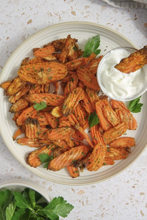 Air Fryer Carrot Chips Air Fryer Carrot Chips, Foods That Contain Protein, Eat More Veggies, Carrot Chips, Protein Food, More Veggies, Cooked Carrots, Easy Air Fryer, Chops Recipe