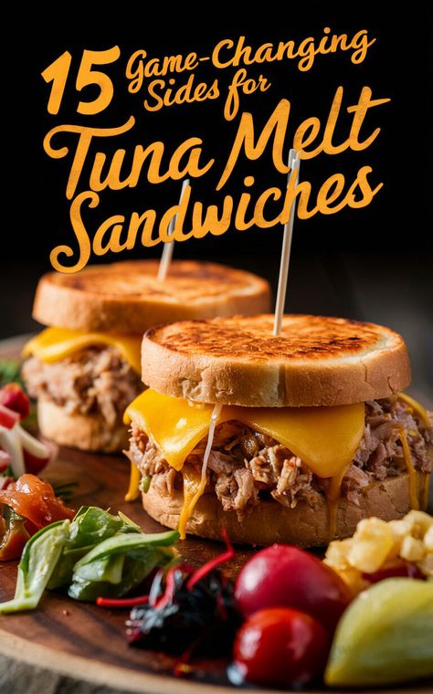 15 Mouthwatering Side Dishes to Serve with Your Tuna Melt Sandwich 🥪🤤 #tunamelt #sidedishes #yum Melt Sandwiches, Mushroom And Spinach Quiche, Grilled Corn Salsa, Tuna Melt Sandwich, Parmesan Chips, Cucumber Avocado Salad, Sandwich Sides, Tuna Melt, Watermelon Feta Salad