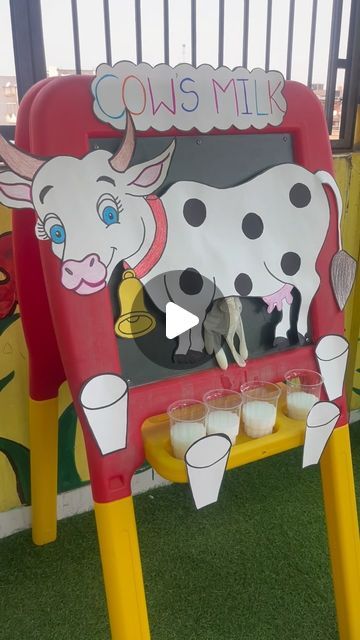 Cow Milking Activity For Kids, Pre Primary School, Milk The Cow, Play Station, Farm Theme, Baby Sensory, Dramatic Play, Child Development, Primary School