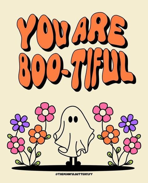 Symbolic Magic Art on Instagram: "You Are Boo-tiful 👻 Art; @themindfulbutterflyy" Ghost Flowers, Magic Art, 8x10 Print, Ghost, Art Inspiration, Typography, Halloween, Fictional Characters, On Instagram