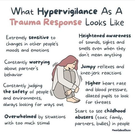 what hypervigilance as a trauma response looks like Somatic Experiencing, Mental Health Facts, Mental Health Therapy, Emotional Awareness, Mental And Emotional Health, Psychology Facts, Self Care Activities, Health Facts, Coping Skills