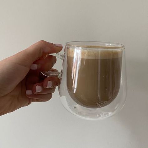 Painted Nails Aesthetic, Glass Cup Set, Coffee Glasses, Instagram Feed Ideas Posts, Double Wall Glass, Glass Tea Cups, Glass Coffee Cups, Glass Coffee Mugs, Cups Set