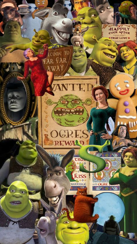 Shrek is love Shrek Phone Wallpaper, Shrek Wallpapers Iphone, Shrek Backgrounds, Shrek Collage, Shrek Wallpapers, Fiona Y Shrek, Shrek Funny, Disney Collage, Childhood Movies