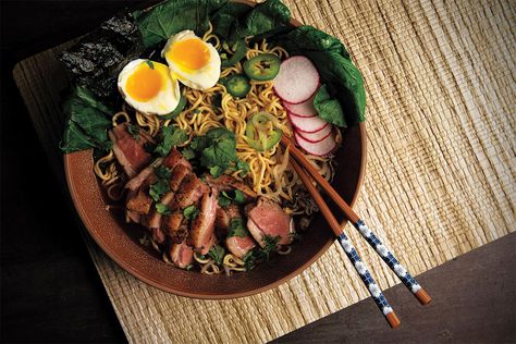 Delicious Duck Ramen Noodles Recipe - Wildfowl Ramen Ingredients, How To Make Ramen, Ramen Noodle Recipes, Wild Game Recipes, Soft Boiled Eggs, Miso Soup, Ramen Noodles, Game Food, Noodle Recipes