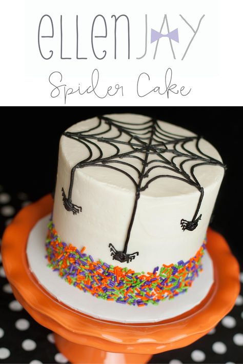 Cake Designs For Halloween, Halloween Cakes Homemade, Spooky Cake Designs, Spider Cupcake Cake, Halloween Cake Spooky, Halloween Cakes Easy Simple, Halloween Sprinkle Cake, Halloween Cakes Decorating, Simple Halloween Birthday Cakes