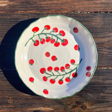 Painted Bowls Ceramic, Montane Forests, Ceramic Business, Diy Ceramics, Ninth House, Plate Painting, Western Colorado, Lunch Salad, Hand Painted Plate