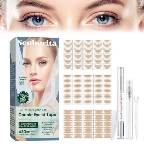 Eyelid Tape, 480PCS Eyelid Lifter Strips, Double Eyelid Tape for Hooded Eyes Invisible, Instant Eyelid Lifter for Heavy Saggy, Uneven, Mono-eyelids Mono Eyelid, Double Eyelids, Eyelid Lift, Double Eyelid Tape, Eyelid Tape, Double Eyelid, Makeup Removal, Hooded Eye Makeup, Hooded Eyes