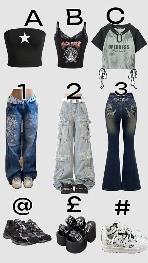 pick ur y2k fit!! Y2k Fits 2000s Real, Y2k Outfits Girl, Y2k Fashion Girl, Real Y2k Outfits, Y2k Outfits Inspiration, Vintage Y2k Outfits, Y2k Alternative Fashion, Y2k Baddie Outfits, Y2k Fashion Outfits