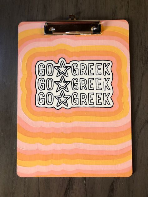 Rho Gamma Clipboard Ideas, Panhellenic Clipboard, Rho Gamma Clipboard, Sorority Clipboard Ideas, Clipboard Ideas, Panhellenic Council, Rho Gamma, Clipboard Decorating, Clip Board